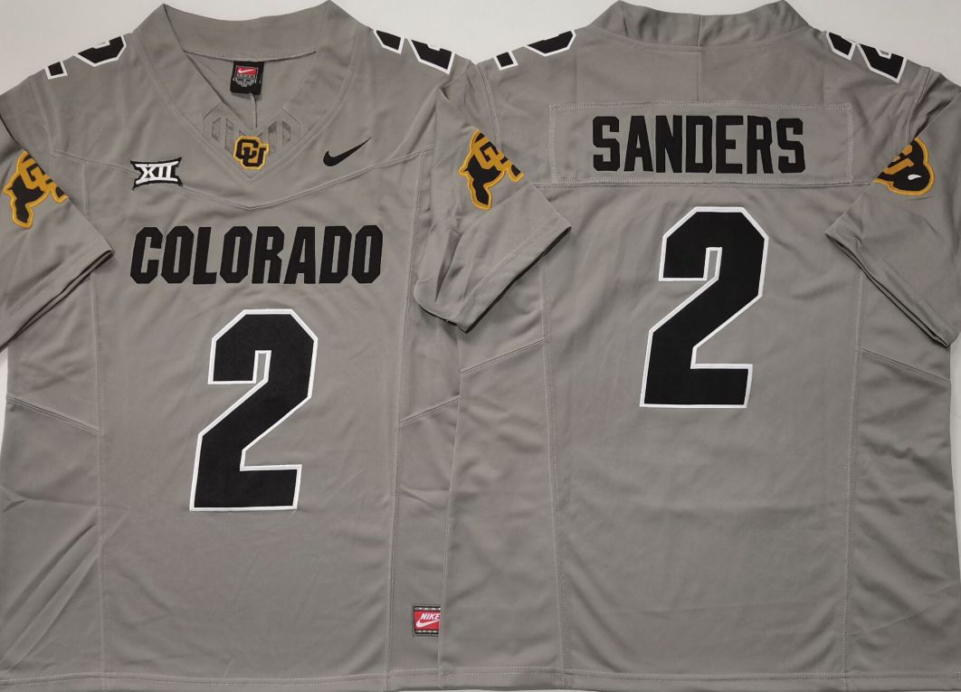 Men Colorado Buffaloes #2 Sanders Grey 2025 Nike Limited NCAA Jersey